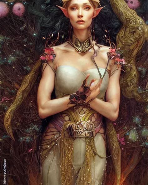 A Beautiful Elf Queen By Edgar Maxence And Ross Tran Stable Diffusion