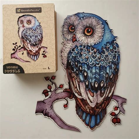 Blue Tailed Owl - 213 pcs - by Quordle Puzzles : r/Jigsawpuzzles
