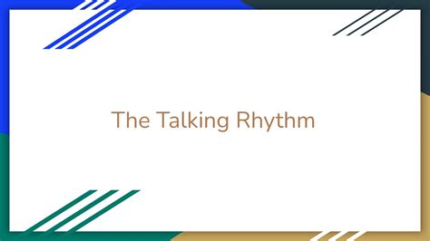 The Talking Rhythm Speaker Deck