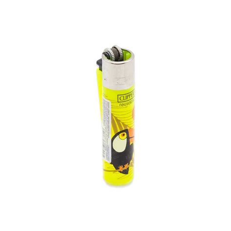 Isqueiro Clipper Grande Tucan Life Amarelo Z Fuma A Tabacaria E