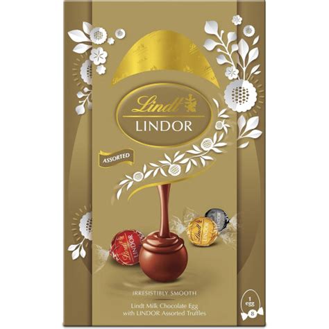 Lindt Lindor Assorted Chocolate Easter Egg Large 260g Contains