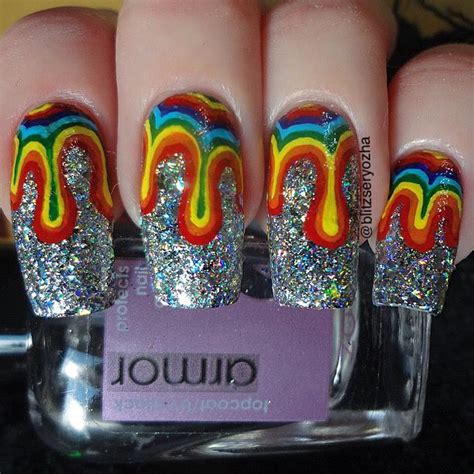 Here Are Some Rainbow Paint Drip Nails Inspired By Nailart Bygracie