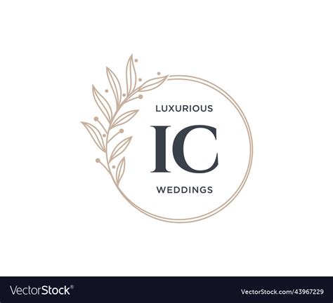 Ic Initials Letter Wedding Monogram Logos Vector Image