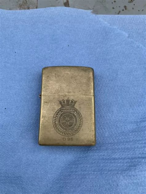 Royal Navy Hms Manchester D95 Ships Crest Zippo Lighter £2000
