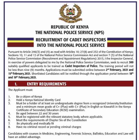 Kenya Police Jobs 2023 Kenya Police Recruitment Dates And Centres Jobs