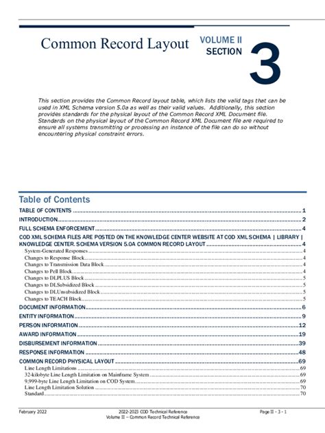 Fillable Online Common Record Layout Volume Ii Section Pdf File