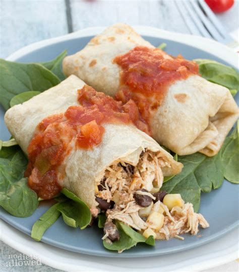 Mexican Baked Chicken Burrito Recipe - No Diets Allowed