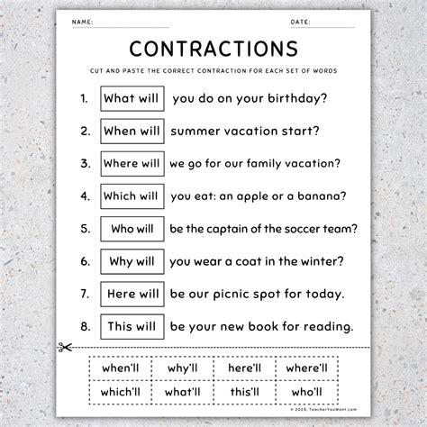 Contractions Worksheet Teacher Made Twinkl Worksheets Library