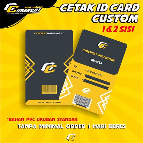 Jual Cetak Id Card Custom Satuan Kartu Member Kartu Anggota Member Card