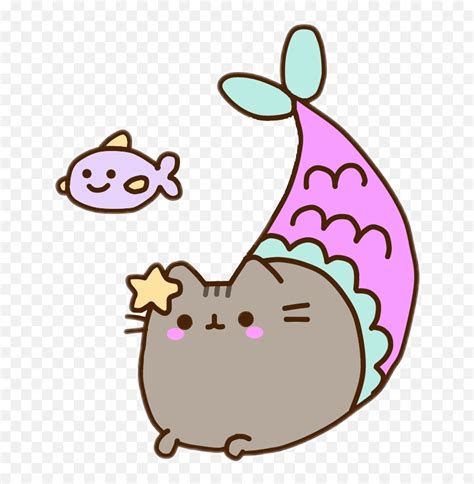 Png Pink Coloring Food Pusheen Cat Book Mermaid Pusheen Coloring