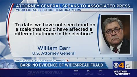 Ag Barr Says No Evidence Of Widespread Voter Fraud Youtube