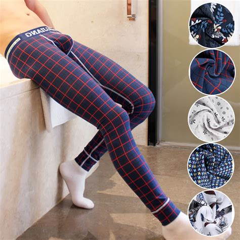 New Mens Cotton Nylon Pajama Bottoms Soft Sexy Male Sheer Pajamas Pants Plaid Flower Lounge ...