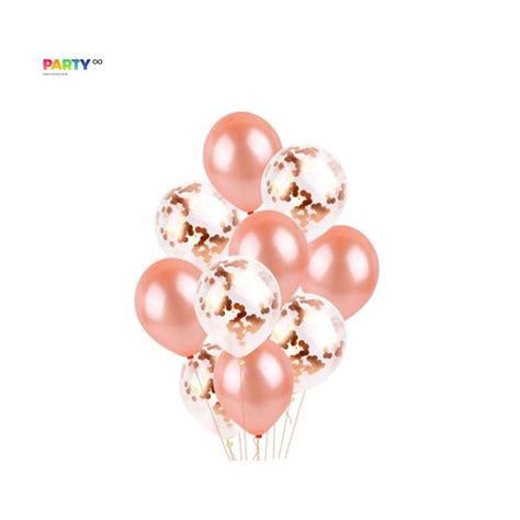 Rose Gold Confetti Balloon Bouquet For Engagement Party Etsy Gold