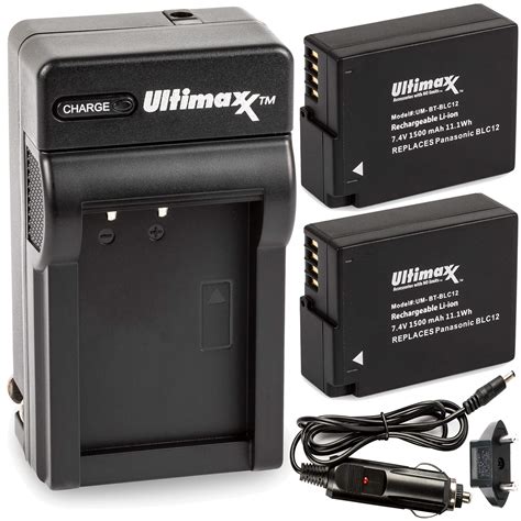 Ultimaxx AC DC Rapid Home Travel Charger With 2 BLC12 Extended Life