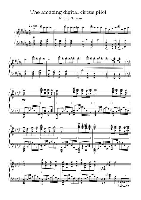 The Amazing Digital Circus Pilot Ending Theme Sheet Music For Piano