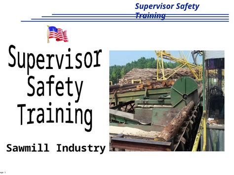 PPT Supervisor Safety Training Page 1 Sawmill Industry DOKUMEN TIPS