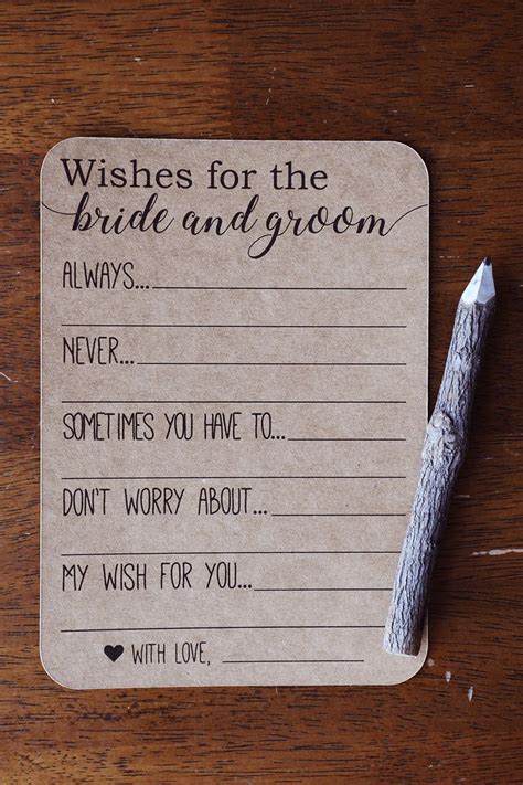 Wishes For The Bride And Groom Advice For The Bride And Etsy