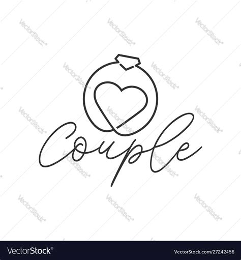 Couple Ring Love Date Logo Design Template Vector Image