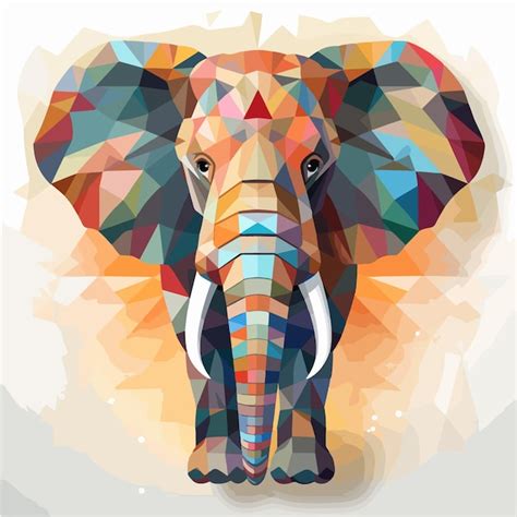 Vector abstracto cabeza de animal ilustración de elefante ilustración