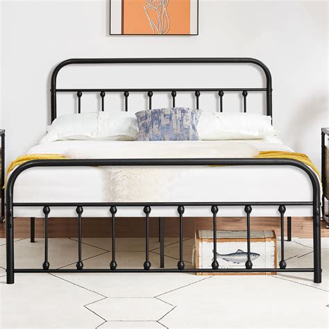 Snapklik VECELO Full Size Victorian Style Metal Bed Frame