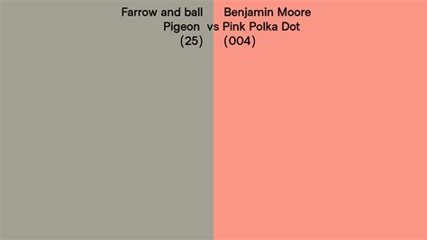 Farrow And Ball Pigeon 25 Vs Benjamin Moore Pink Polka Dot 004 Side