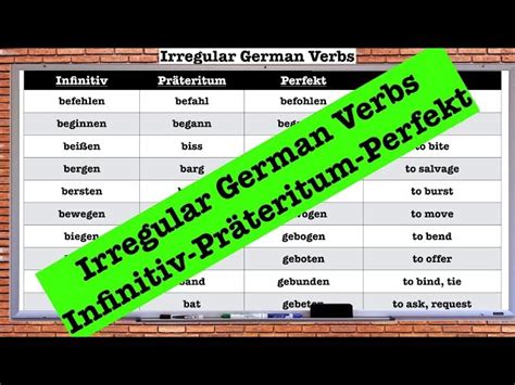 Most Common German Irregular Verbs List Pdf Infoupdate Org