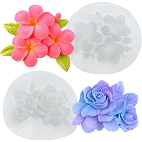 Lot De Moules Bougie En Silicone Pour Bougies En Forme De Fleurs D