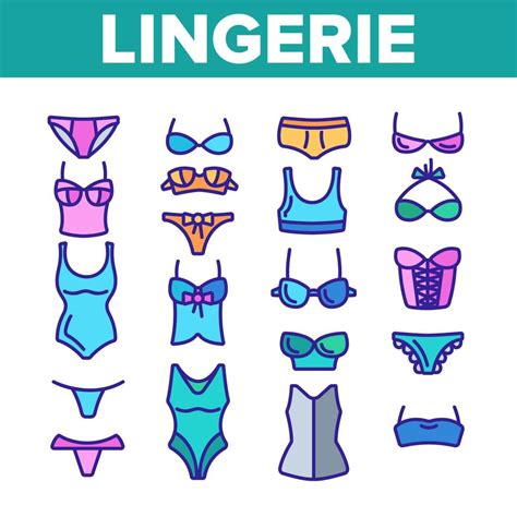 Lingerie Accessories Items Linear Vector Icons Set Vector Art At Vecteezy