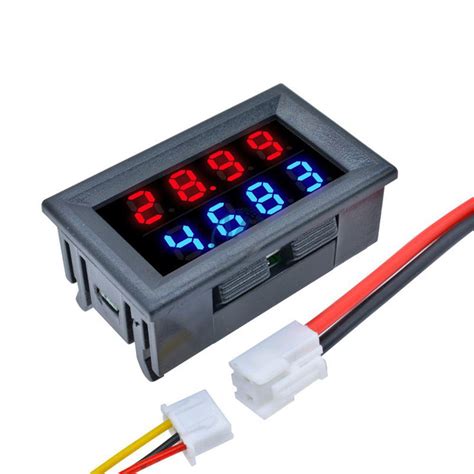 5pcs Dc 200v 10a 0 28 Inch Mini Digital Voltmeter Ammeter 4 Bit 5 Wires