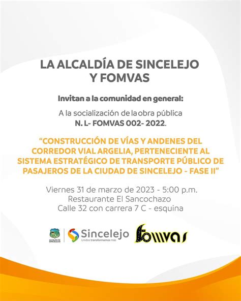 Alcaldía Sincelejo on Twitter Extendemos invitación a la comunidad a