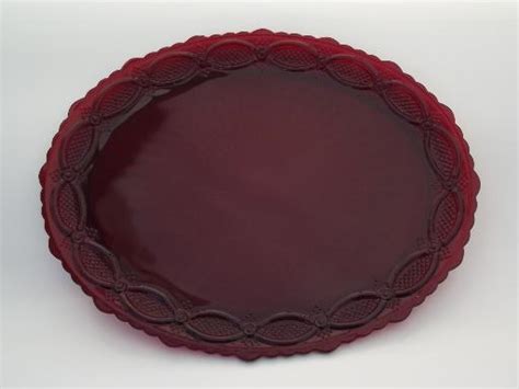 Avon Cape Cod Ruby Red Glass Platter Vintage Cape Cod Pattern Glass