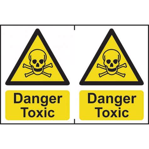 ‘danger Toxic Sign Self Adhesive Semi Rigid Pvc 2 Per Sheet 300mm X