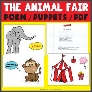 The Animal Fair Nursery Rhyme POEM and PUPPETS | TpT