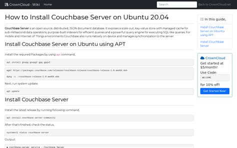 Crowncloud Wiki How To Install Couchbase Server On Ubuntu