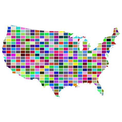 United States Map Grid Design Prismatic Free Svg