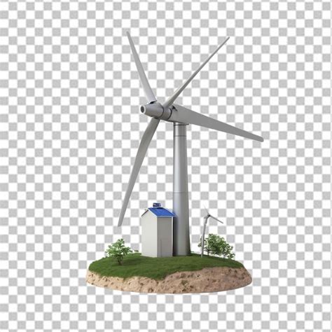 Wind Turbine On White Background Premium AI Generated PSD