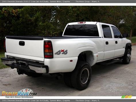 2001 Chevrolet Silverado 3500 Lt Crew Cab 4x4 Dually Summit White Graphite Photo 7