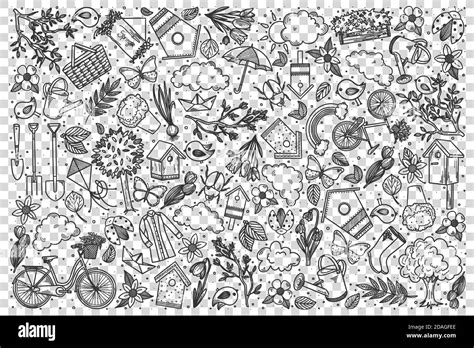 Spring Doodle Set Stock Vector Image And Art Alamy