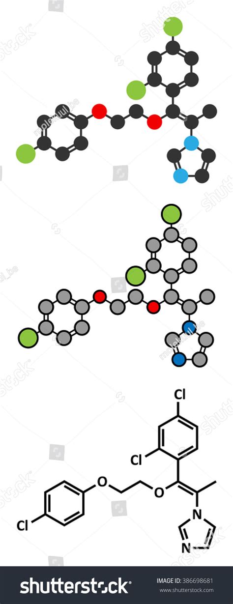 Omoconazole Antifungal Drug Molecule Stylized D Vector De Stock