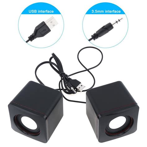 Mini Computer Speakers Usb Powered 3 5mm Jack Pc Desktop Laptop Stereo Wired Ebay