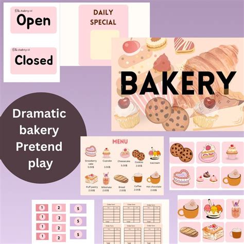 Bakery Pretend Play Kit Bakery Dramatic Play Bakery Pretend Play