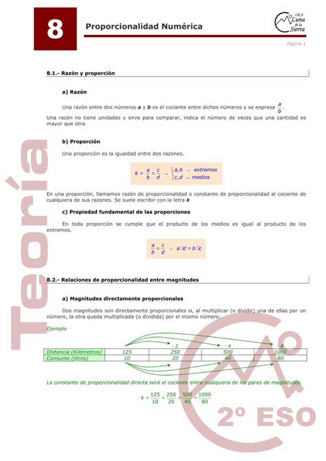 PDF 2ESO Tema 8 Proporcionalidad Numerica Dpto Matematicas