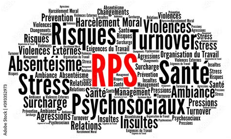 Rps Risques Psychosociaux Nuage De Mots Stock Illustration Adobe Stock