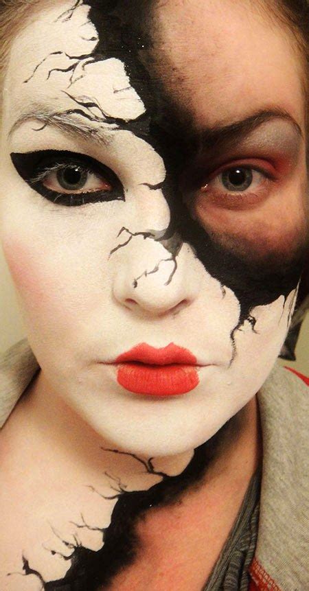 25 Half-Face Halloween Makeup Ideas for Women - Flawssy