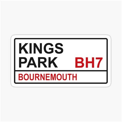 Bournemouth Football Team Kings Park Street Sign Sticker For Sale By