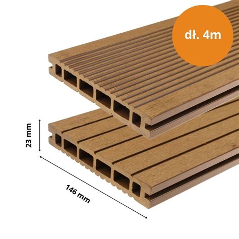 Deska Tarasowa Kompozytowa 23x146mm 4m Komorowa TEAK Gardin PLUS