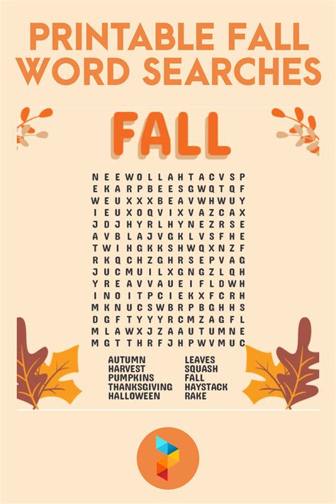 Fall Word Searches Free Pdf Printables Printablee