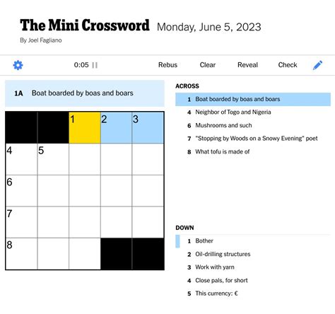 The New York Times on Twitter: "How quickly can you solve today's Mini ...