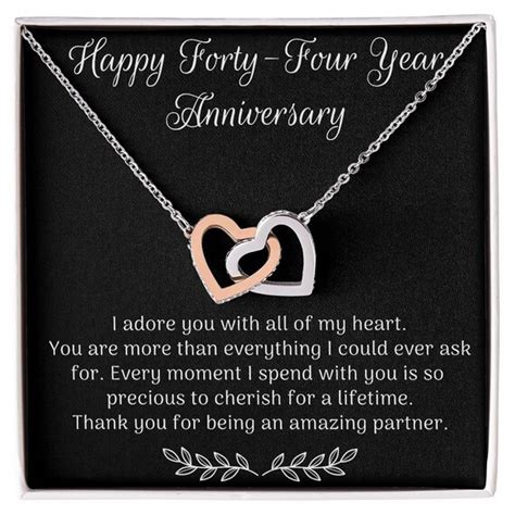 44th Wedding Anniversary T For Wife Anniversary Necklace Etsy