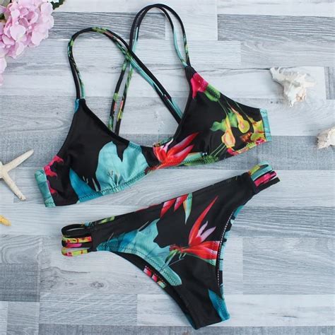 Summer Swimwear Women New Cross Back Bikini Low Waist Swimsuit